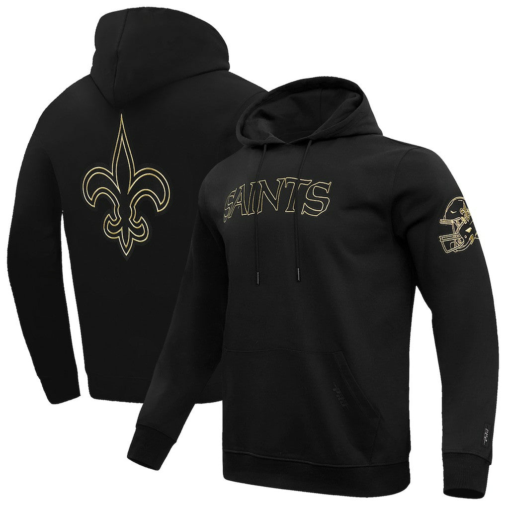 New Orleans Saints Pro Standard Classic Chenille Pullover Hoodie - Black - NFL