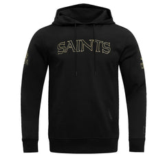 New Orleans Saints Pro Standard Classic Chenille Pullover Hoodie - Black - NFL