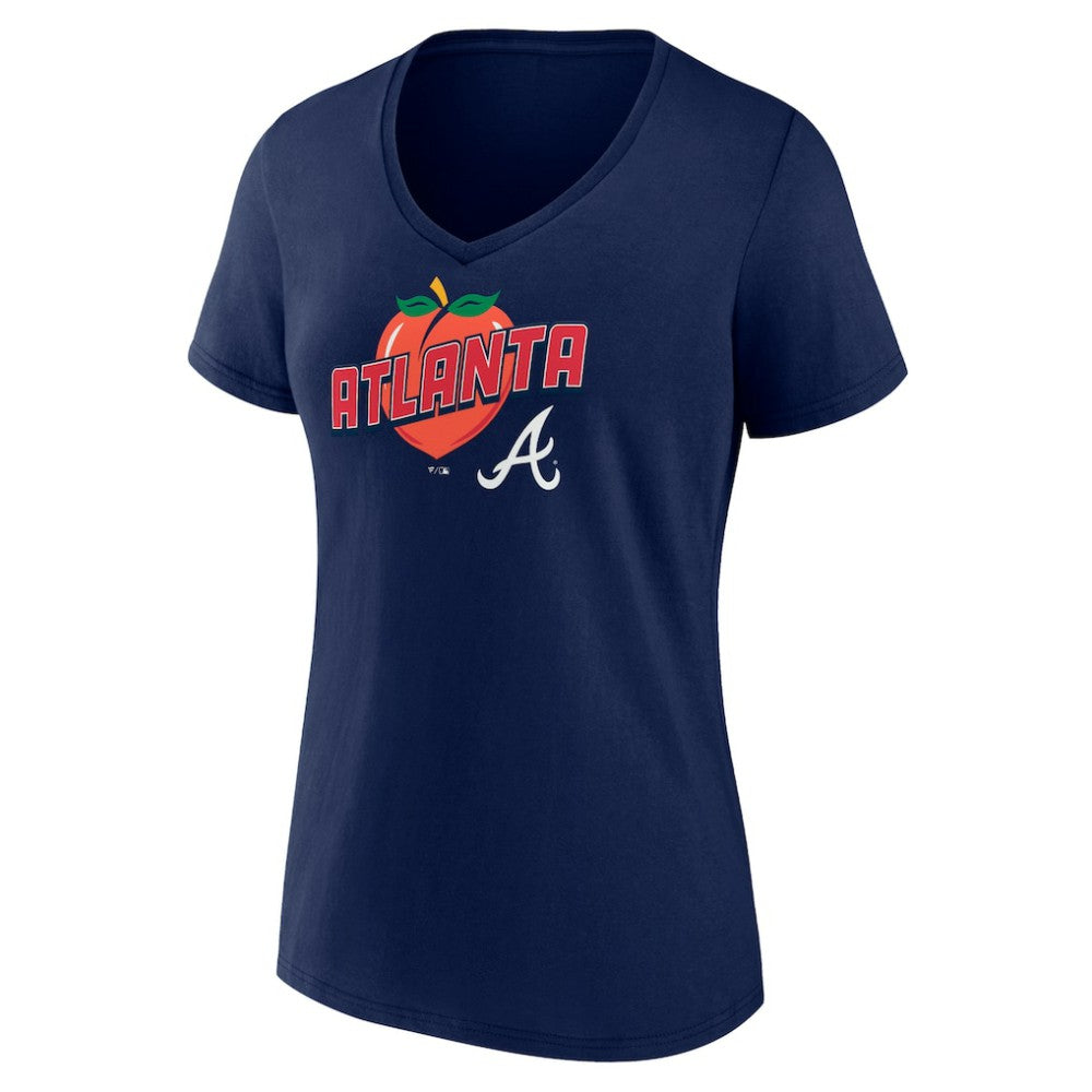 Atlanta Braves Women's Peach V-Neck T-Shirt Discount