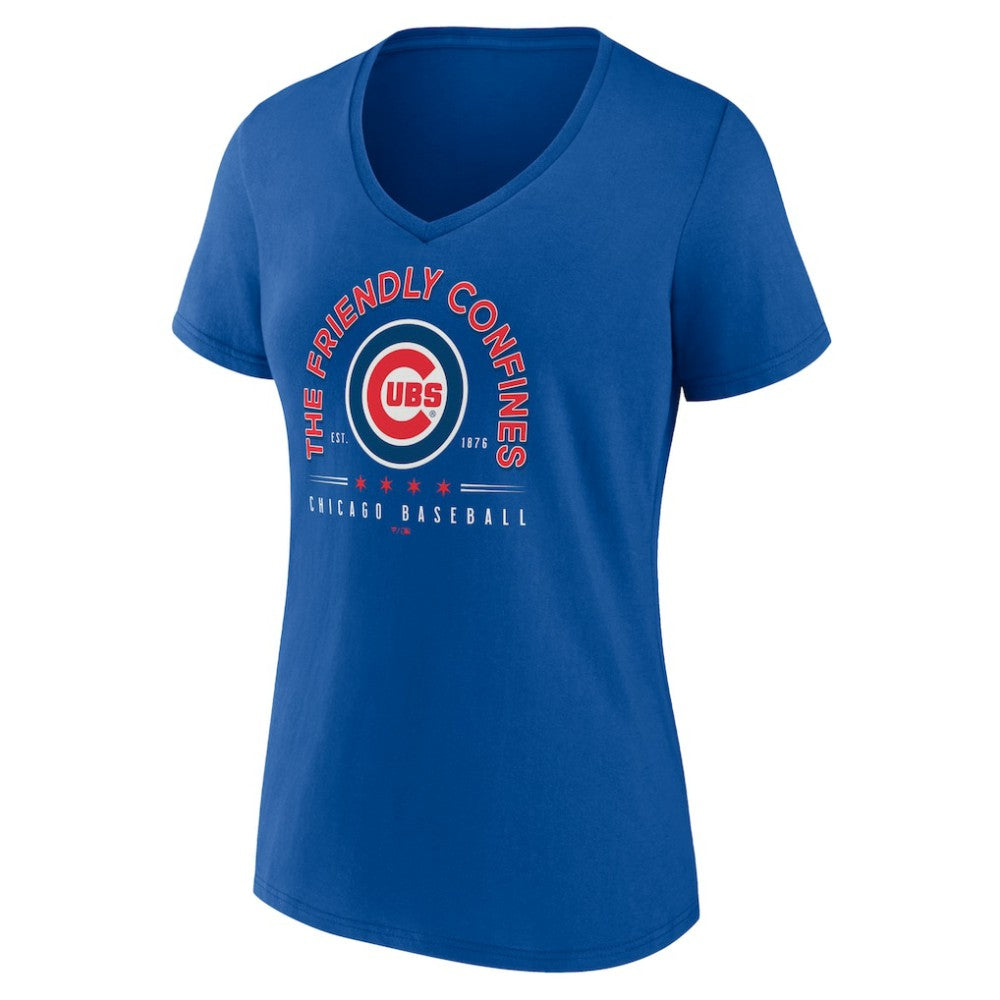 Chicago Cubs Women's Friendly Confines V-Neck T-Shirt Outlet