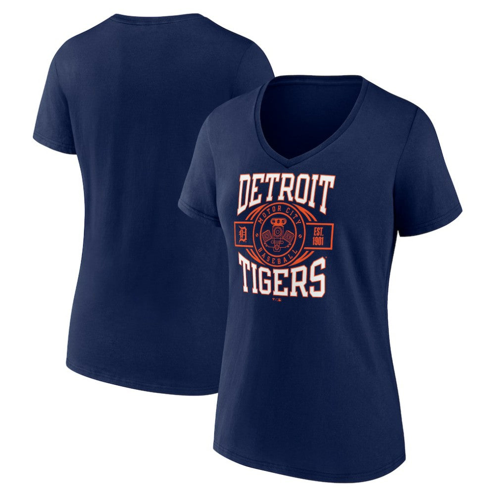 Detroit Tigers Women's Motor City Baseball V-Neck T-Shirt Sale