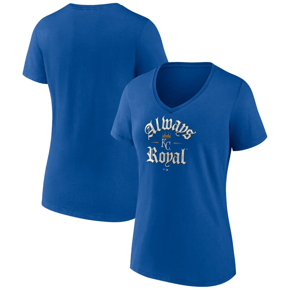 Kansas City Royals Women's Always Royal V-Neck T-Shirt Discount