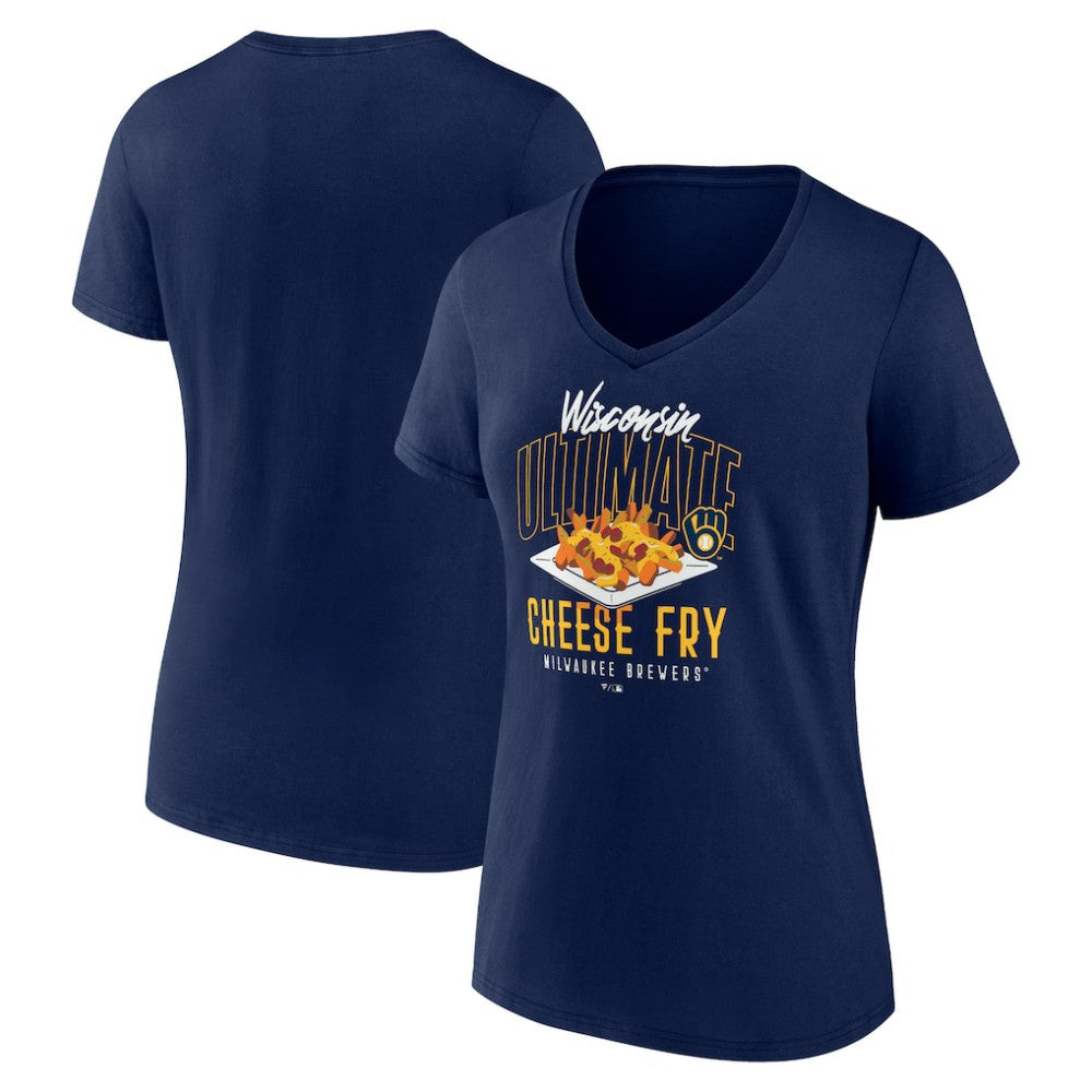 Milwaukee Brewers Women's Cheese Fry V-Neck T-Shirt Online