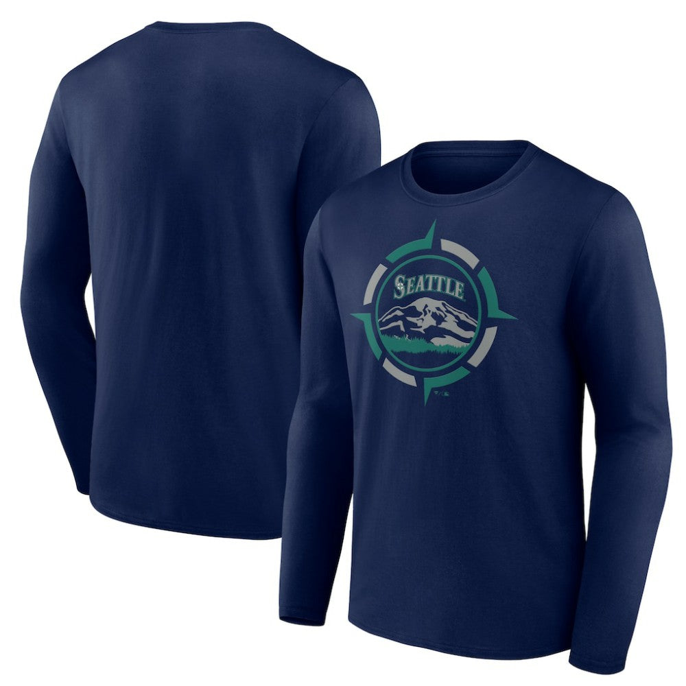 Seattle Mariners Compass Long Sleeve T-Shirt Discount