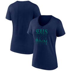 Seattle Mariners Women's Sea Us Rise V-Neck T-Shirt Online