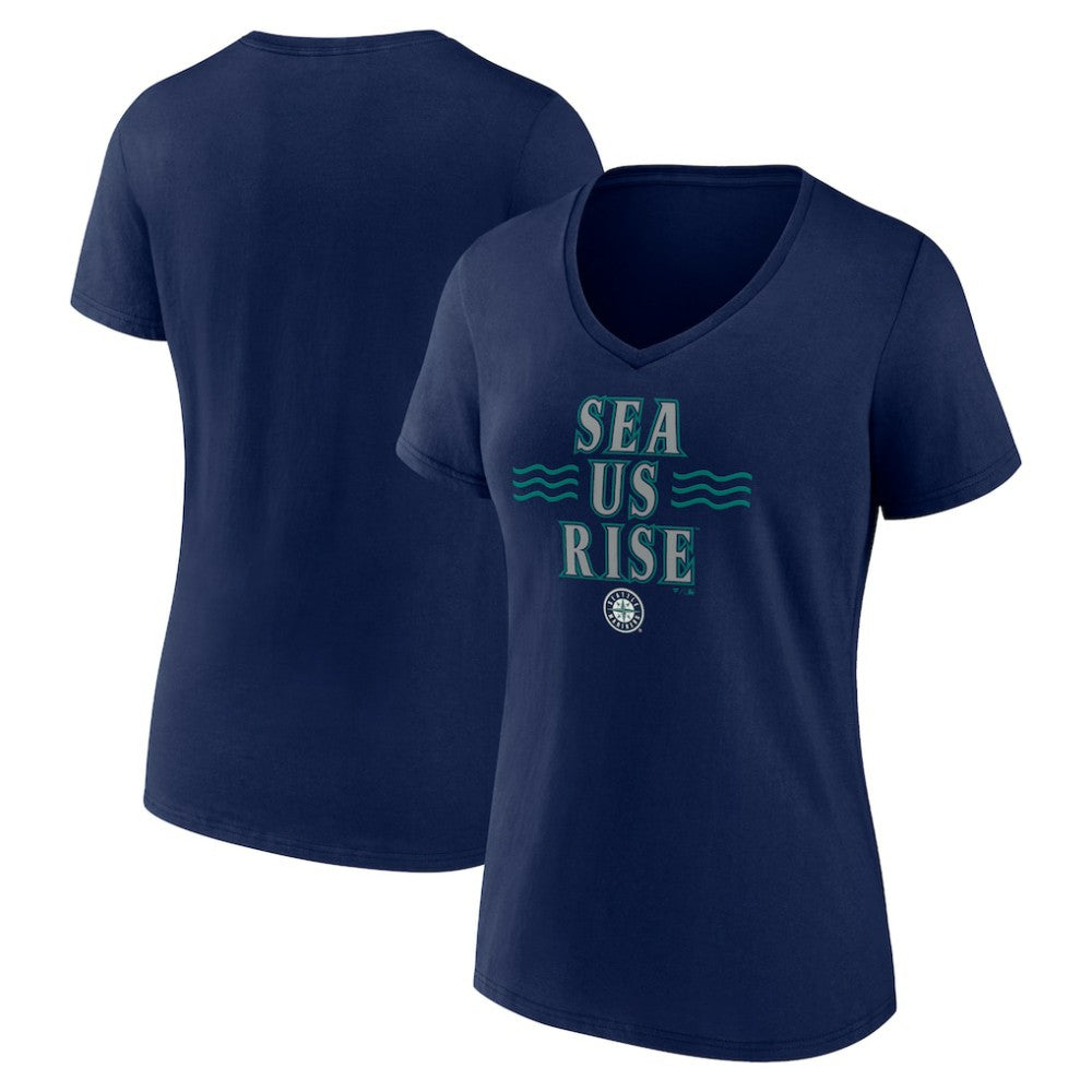 Seattle Mariners Women's Sea Us Rise V-Neck T-Shirt Sale