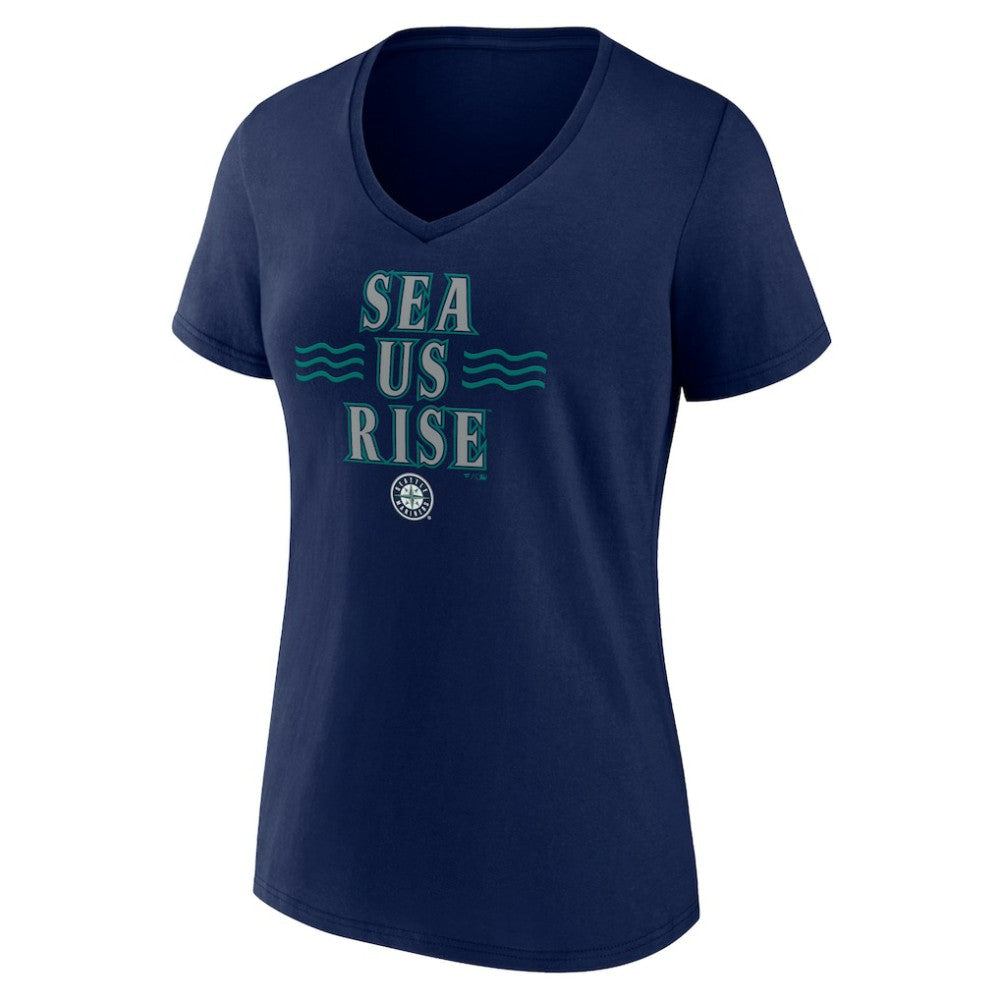 Seattle Mariners Women's Sea Us Rise V-Neck T-Shirt Sale
