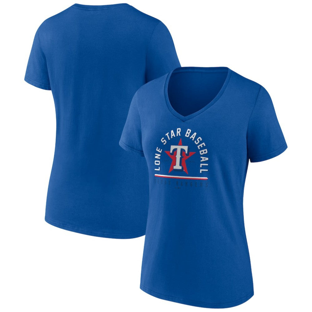 Texas Rangers Women's Lone Star Baseball V-Neck T-Shirt Sale