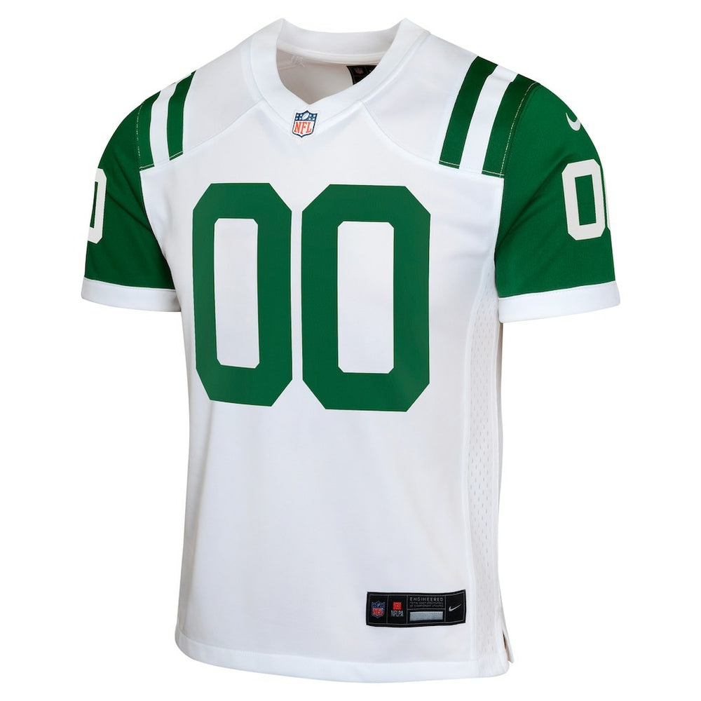 New York Jets Youth Classic Alternate Custom Replica Jersey - White - Nike