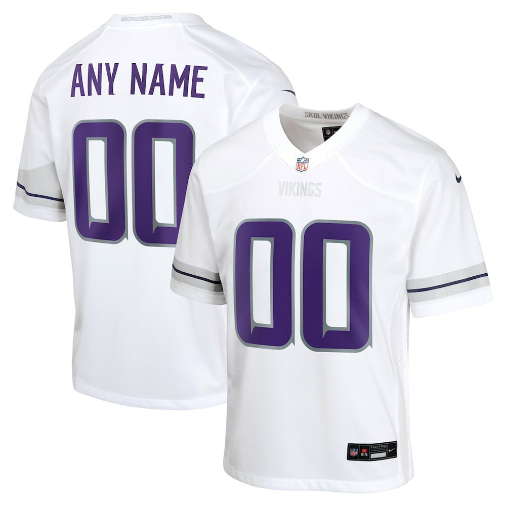 Minnesota Vikings Youth Alternate Custom Game Jersey - White - Nike