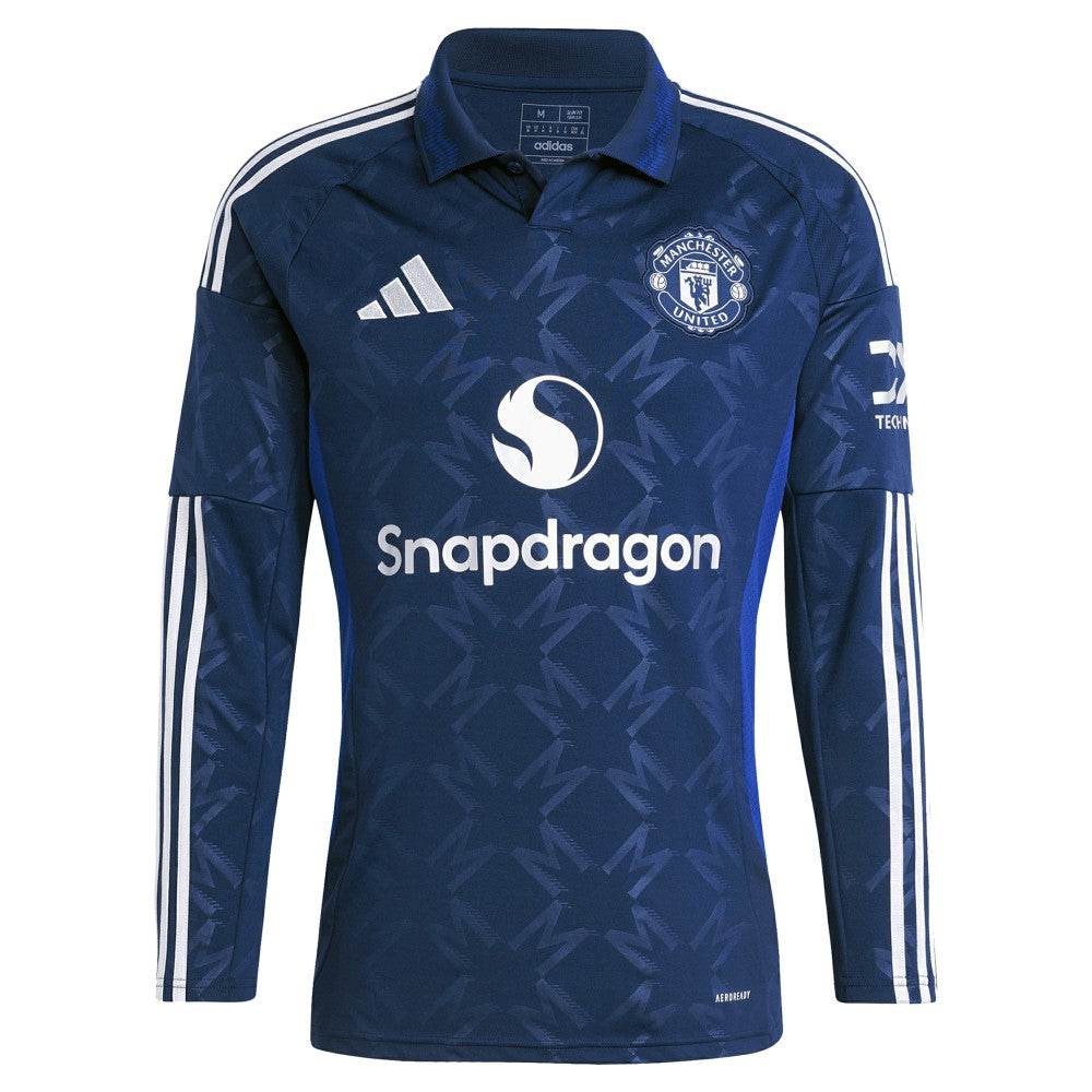 Adidas - Manchester United 2024/25 Away Replica Long Sleeve Custom Jersey - Navy