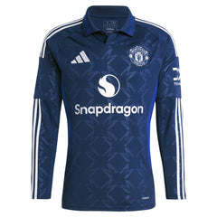 Adidas - Manchester United 2024/25 Away Replica Long Sleeve Custom Jersey - Navy