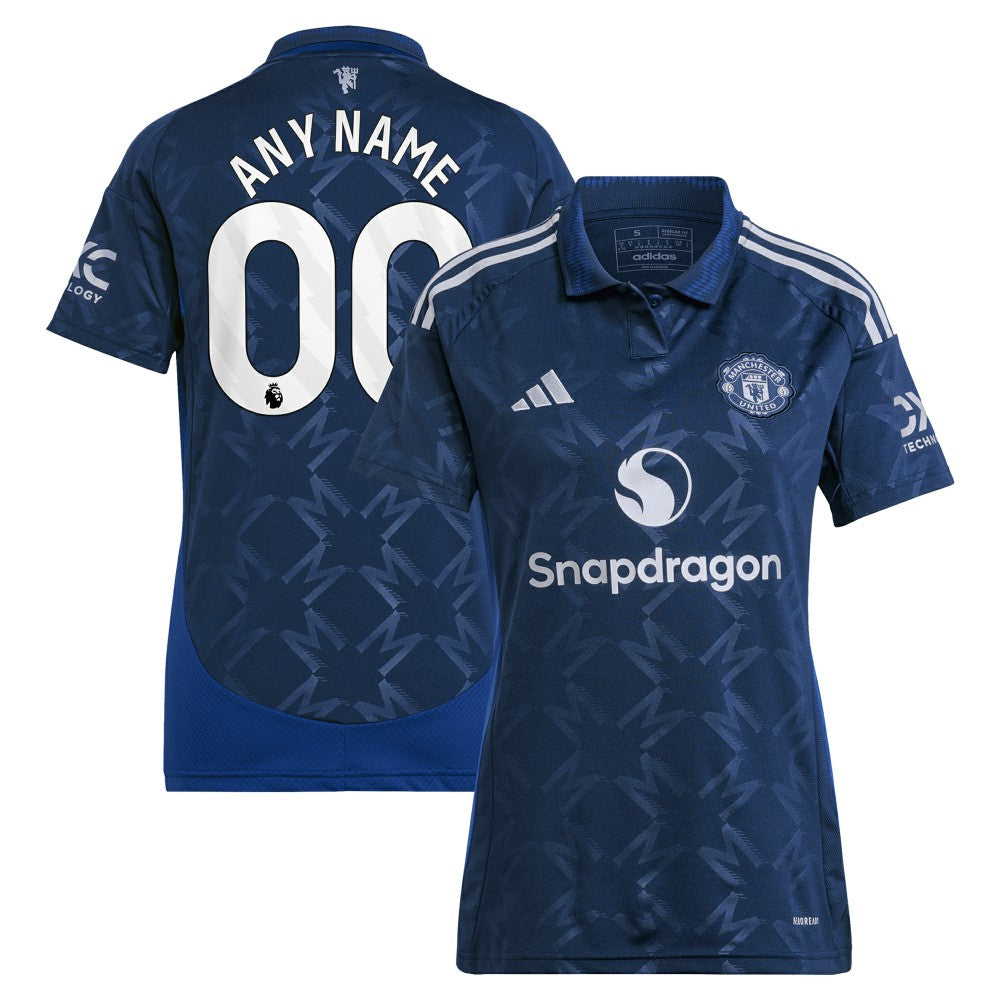 Adidas - Manchester United Women's 2024/25 Away Replica Custom Jersey - Navy