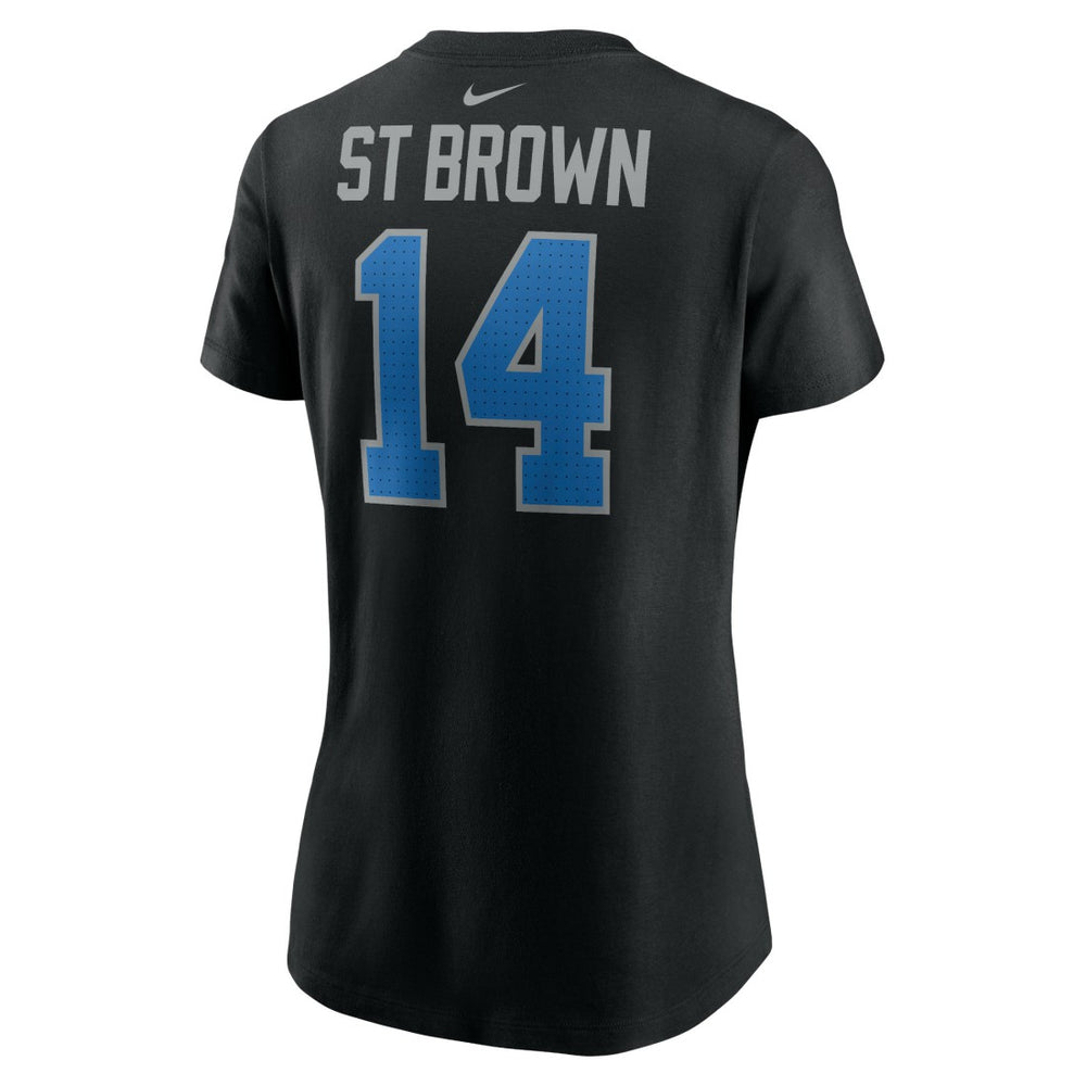 Amon-Ra St. Brown Detroit Lions Women's Player Name & Number T-Shirt - Black - Nike