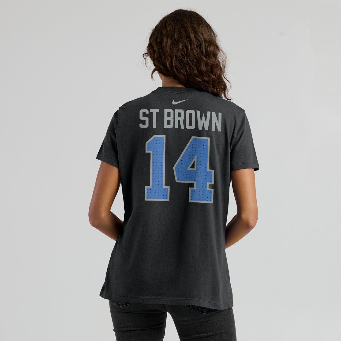 Amon-Ra St. Brown Detroit Lions Women's Player Name & Number T-Shirt - Black - Nike