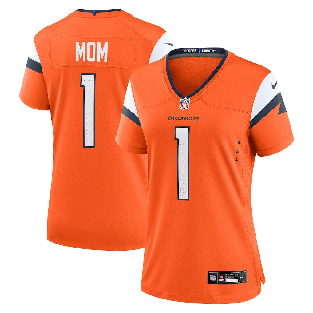 Denver Broncos Women's #1 Mom Game Jersey - Orange - Nike