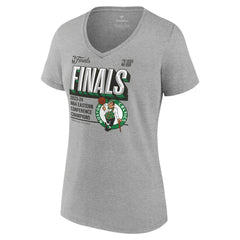 Fanatics Boston Celtics Women's 2024 Eastern Conference Champions Locker Room Post Up Move V-Neck T-Shirt Steel