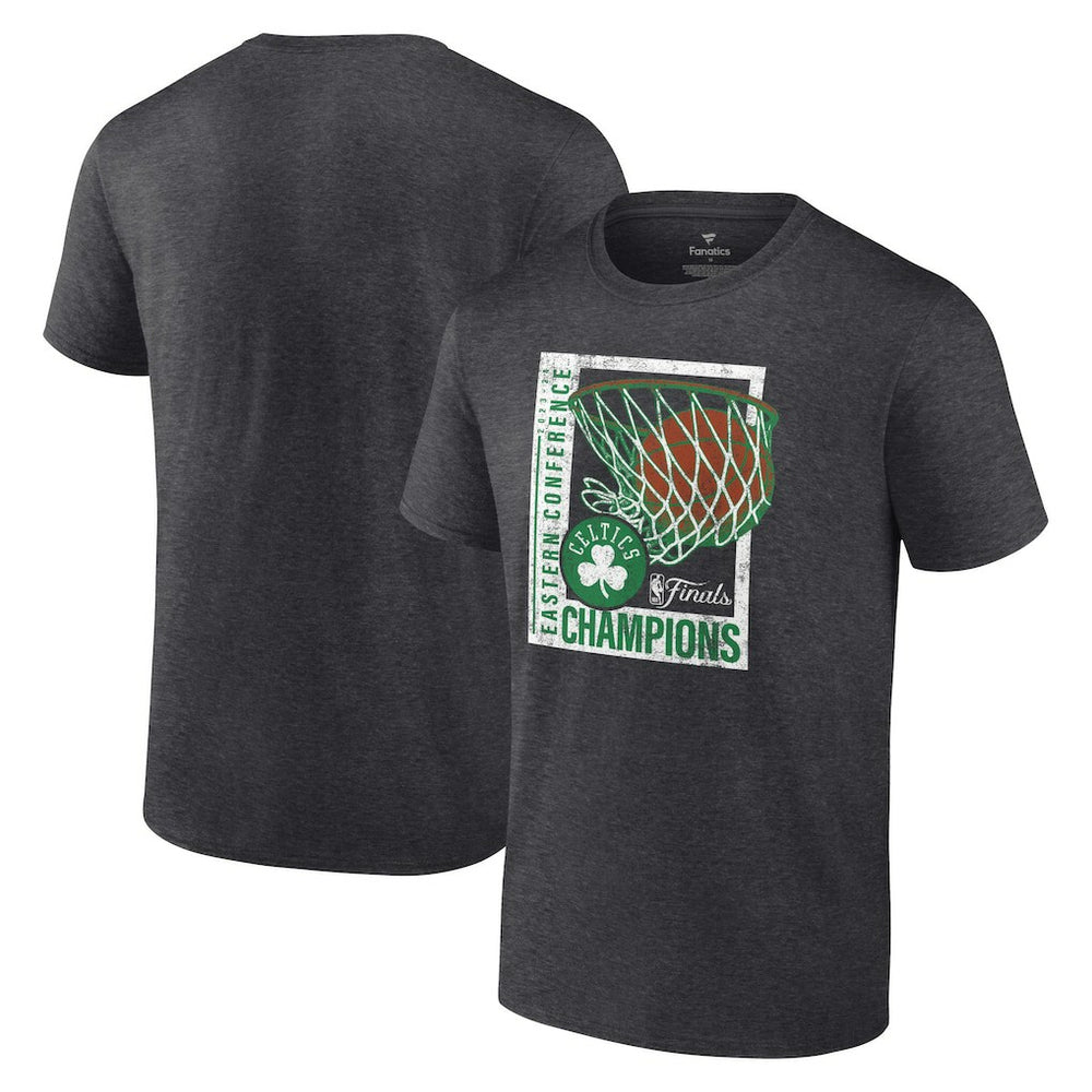 Fanatics Boston Celtics 2024 Eastern Conference Champions Full Court Trap T-Shirt Heather Charcoal