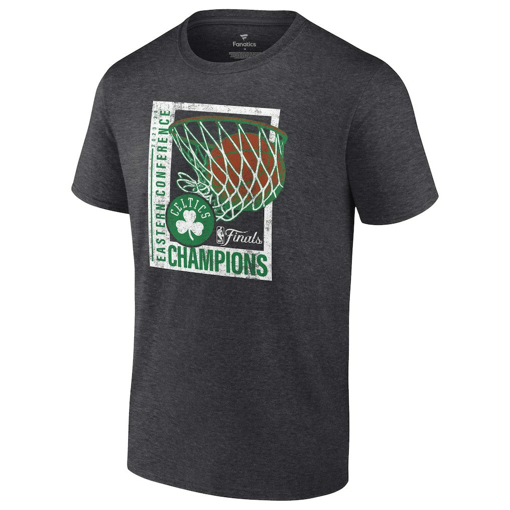 Fanatics Boston Celtics 2024 Eastern Conference Champions Full Court Trap T-Shirt Heather Charcoal