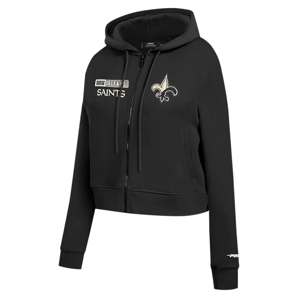 New Orleans Saints Pro Standard Women's Split Logo Full-Zip Hoodie - Black - NFL