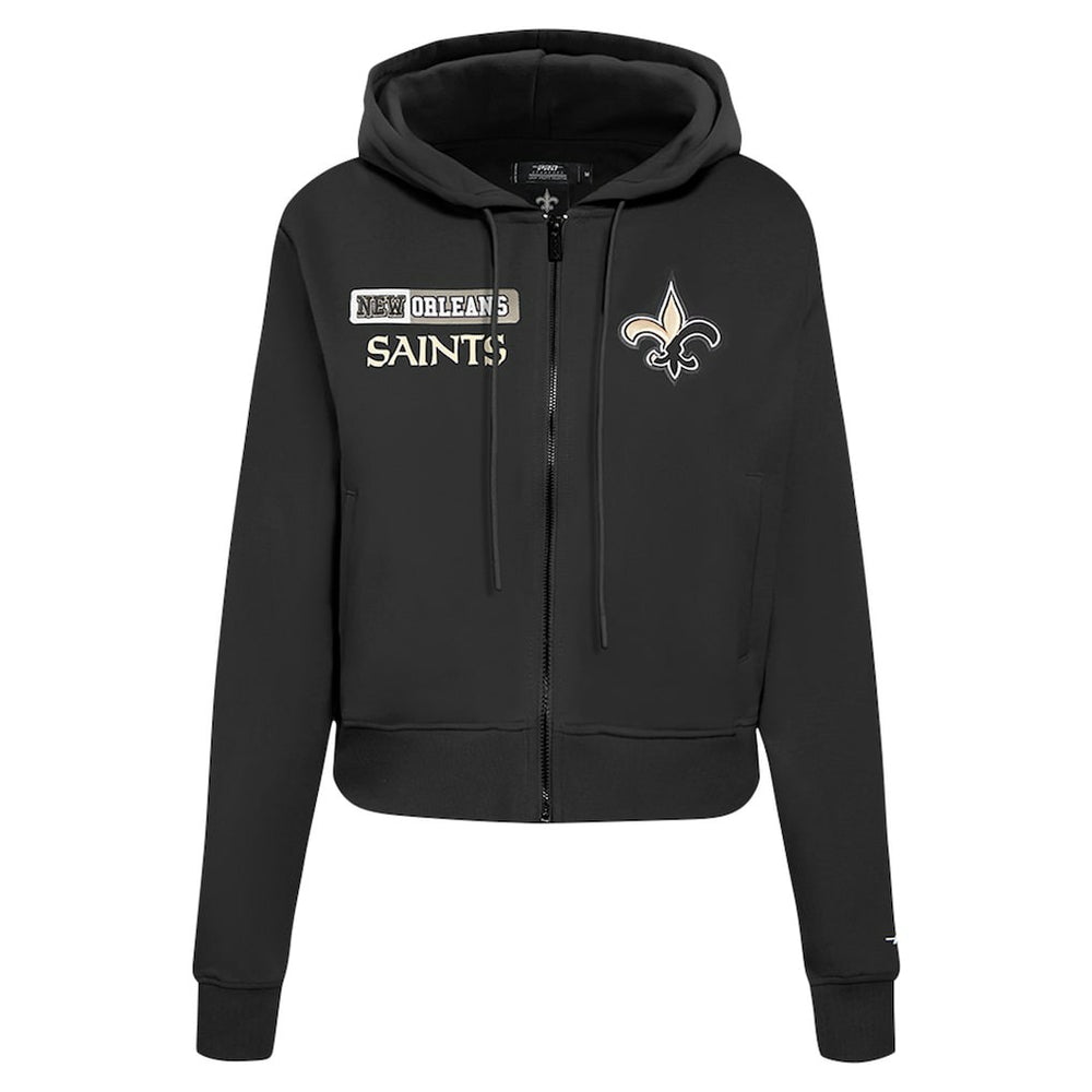 New Orleans Saints Pro Standard Women's Split Logo Full-Zip Hoodie - Black - NFL