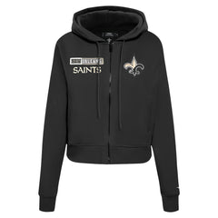 New Orleans Saints Pro Standard Women's Split Logo Full-Zip Hoodie - Black - NFL