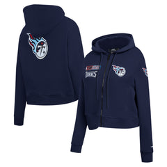 Tennessee Titans Pro Standard Women's Split Logo Full-Zip Hoodie - Navy - NFL