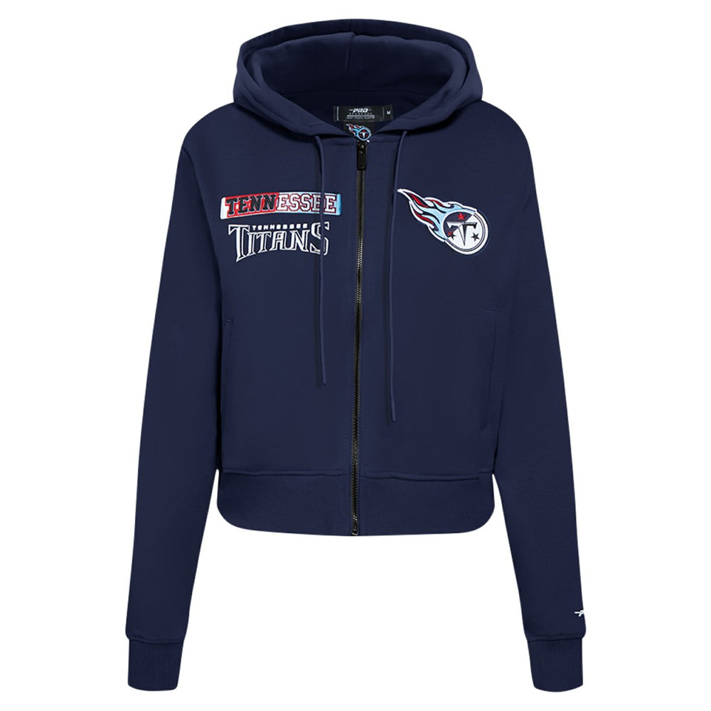 Tennessee Titans Pro Standard Women's Split Logo Full-Zip Hoodie - Navy - NFL
