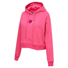 Miami Dolphins Pro Standard Women's Triple Pink Cropped Fleece Pullover Hoodie - Pink - NFL