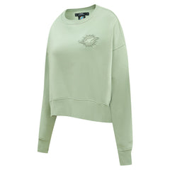 Miami Dolphins Pro Standard Women's Oversized Cropped Neutral Pullover Sweatshirt - Light Green - NFL