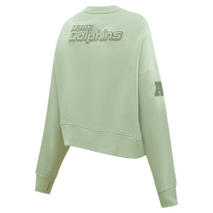 Miami Dolphins Pro Standard Women's Oversized Cropped Neutral Pullover Sweatshirt - Light Green - NFL