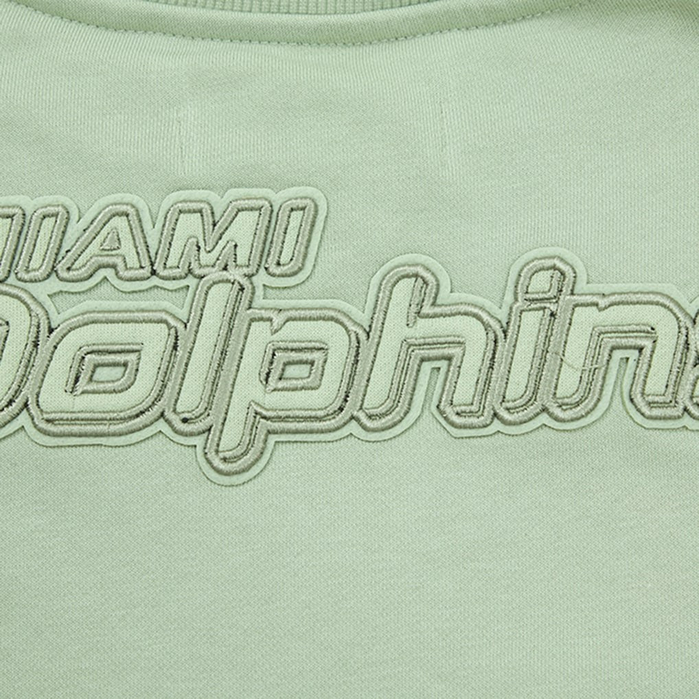 Miami Dolphins Pro Standard Women's Oversized Cropped Neutral Pullover Sweatshirt - Light Green - NFL