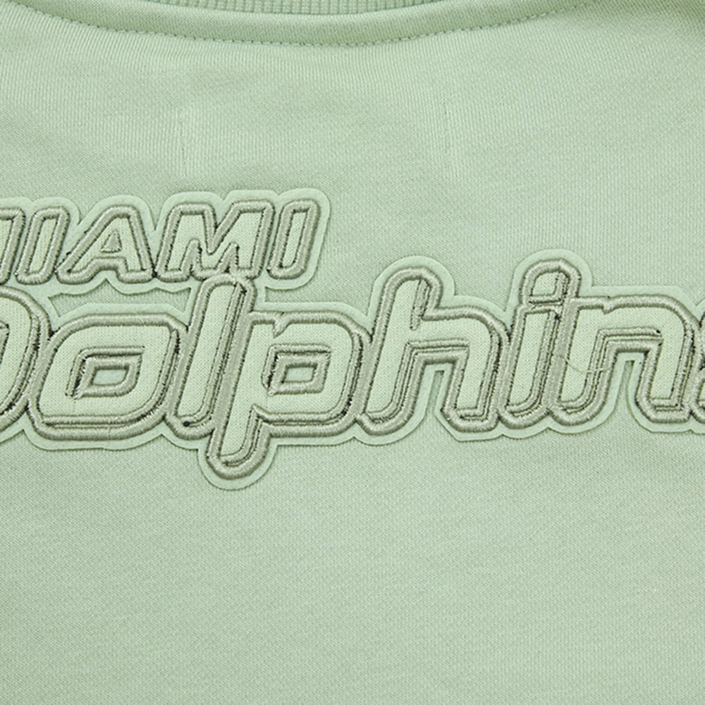 Miami Dolphins Pro Standard Women's Oversized Cropped Neutral Pullover Sweatshirt - Light Green - NFL