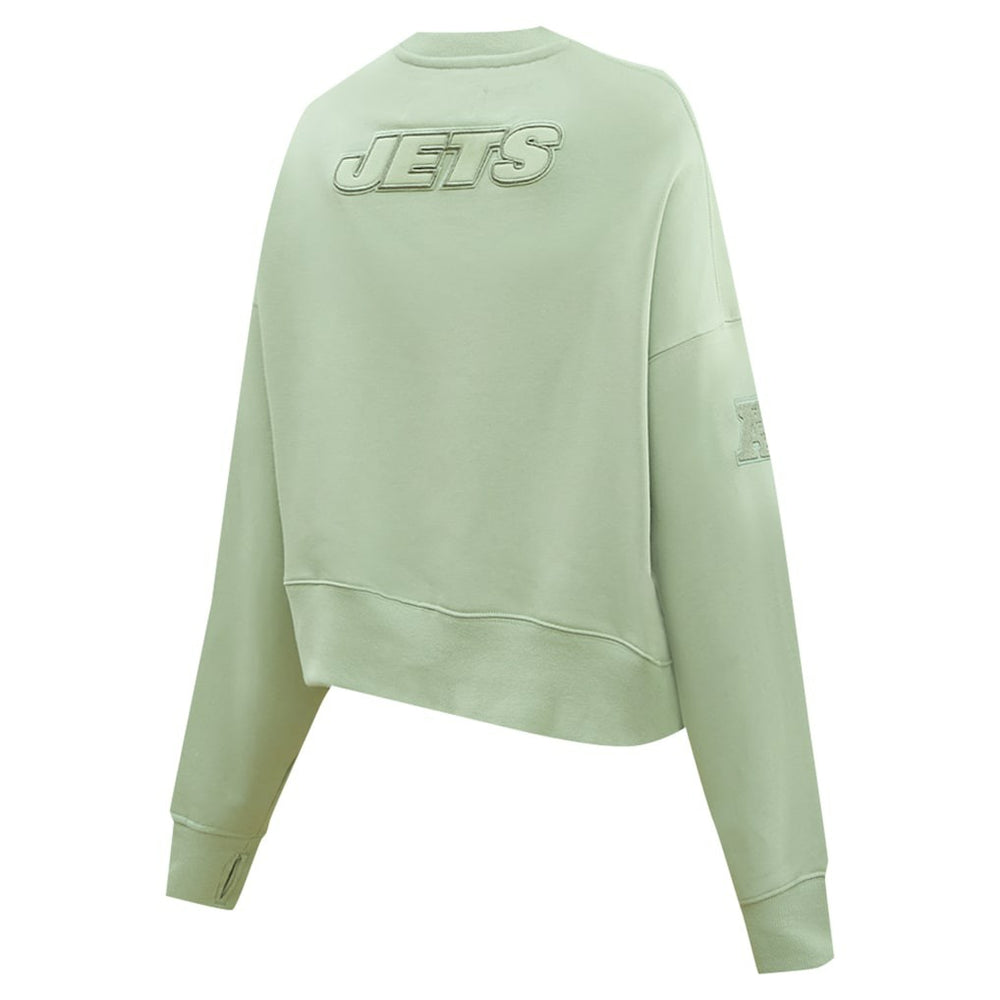 New York Jets Pro Standard Women's Oversized Cropped Neutral Pullover Sweatshirt - Light Green - NFL