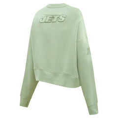 New York Jets Pro Standard Women's Oversized Cropped Neutral Pullover Sweatshirt - Light Green - NFL