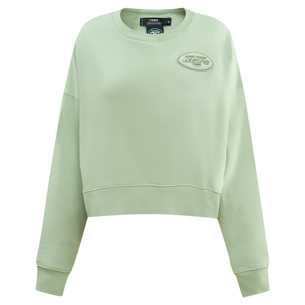 New York Jets Pro Standard Women's Oversized Cropped Neutral Pullover Sweatshirt - Light Green - NFL