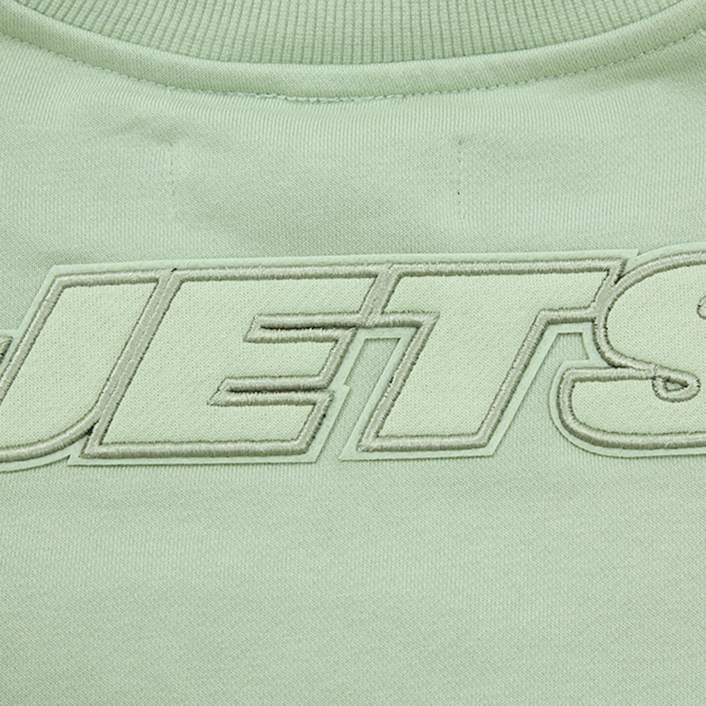 New York Jets Pro Standard Women's Oversized Cropped Neutral Pullover Sweatshirt - Light Green - NFL