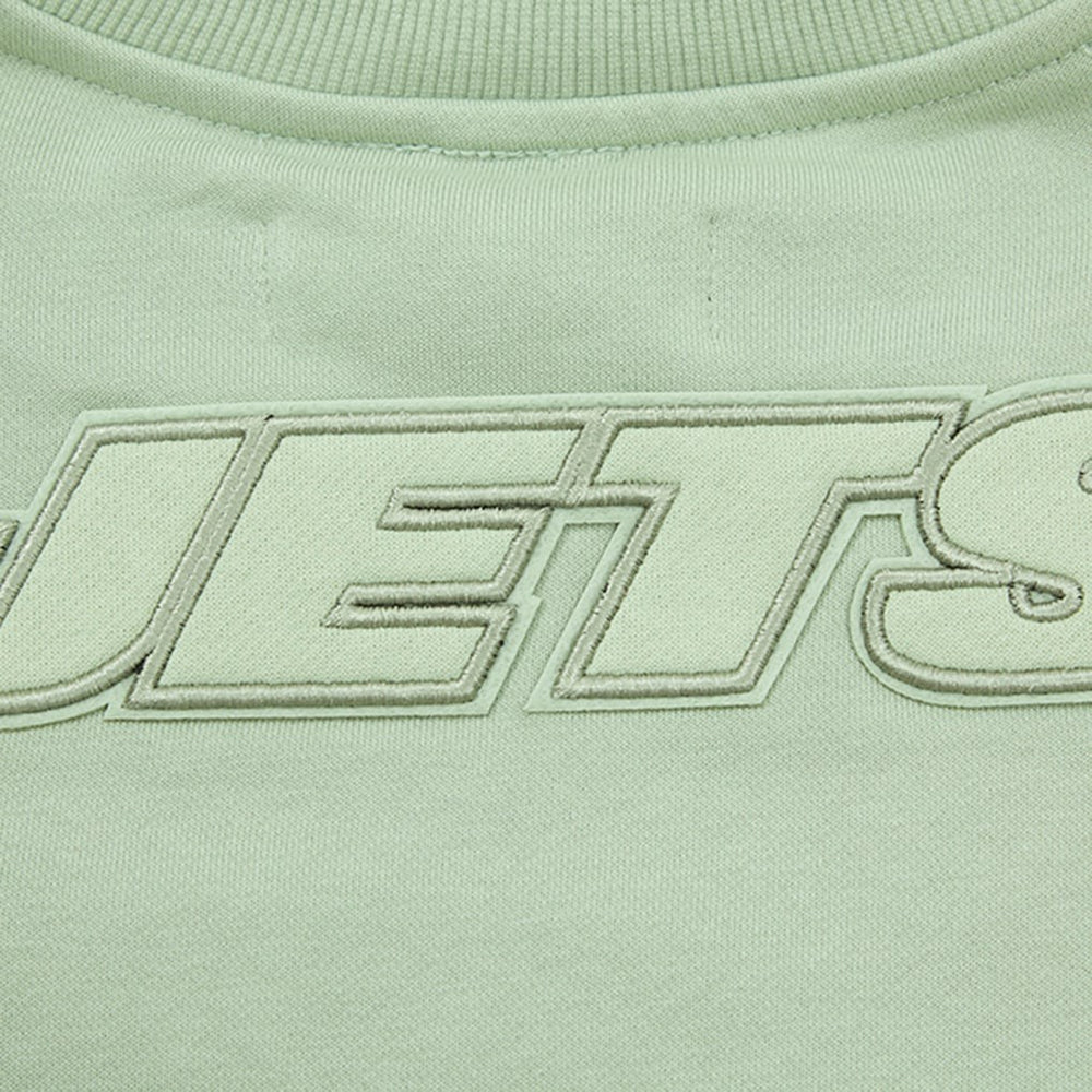 New York Jets Pro Standard Women's Oversized Cropped Neutral Pullover Sweatshirt - Light Green - NFL