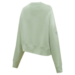 New York Giants Pro Standard Women's Oversized Cropped Neutral Pullover Sweatshirt - Light Green - NFL