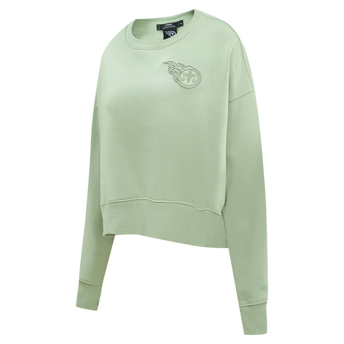 Tennessee Titans Pro Standard Women's Oversized Cropped Neutral Pullover Sweatshirt - Light Green - NFL