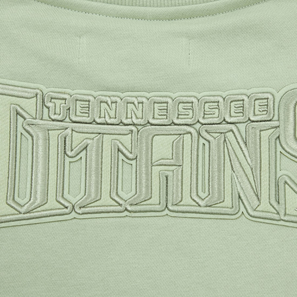 Tennessee Titans Pro Standard Women's Oversized Cropped Neutral Pullover Sweatshirt - Light Green - NFL