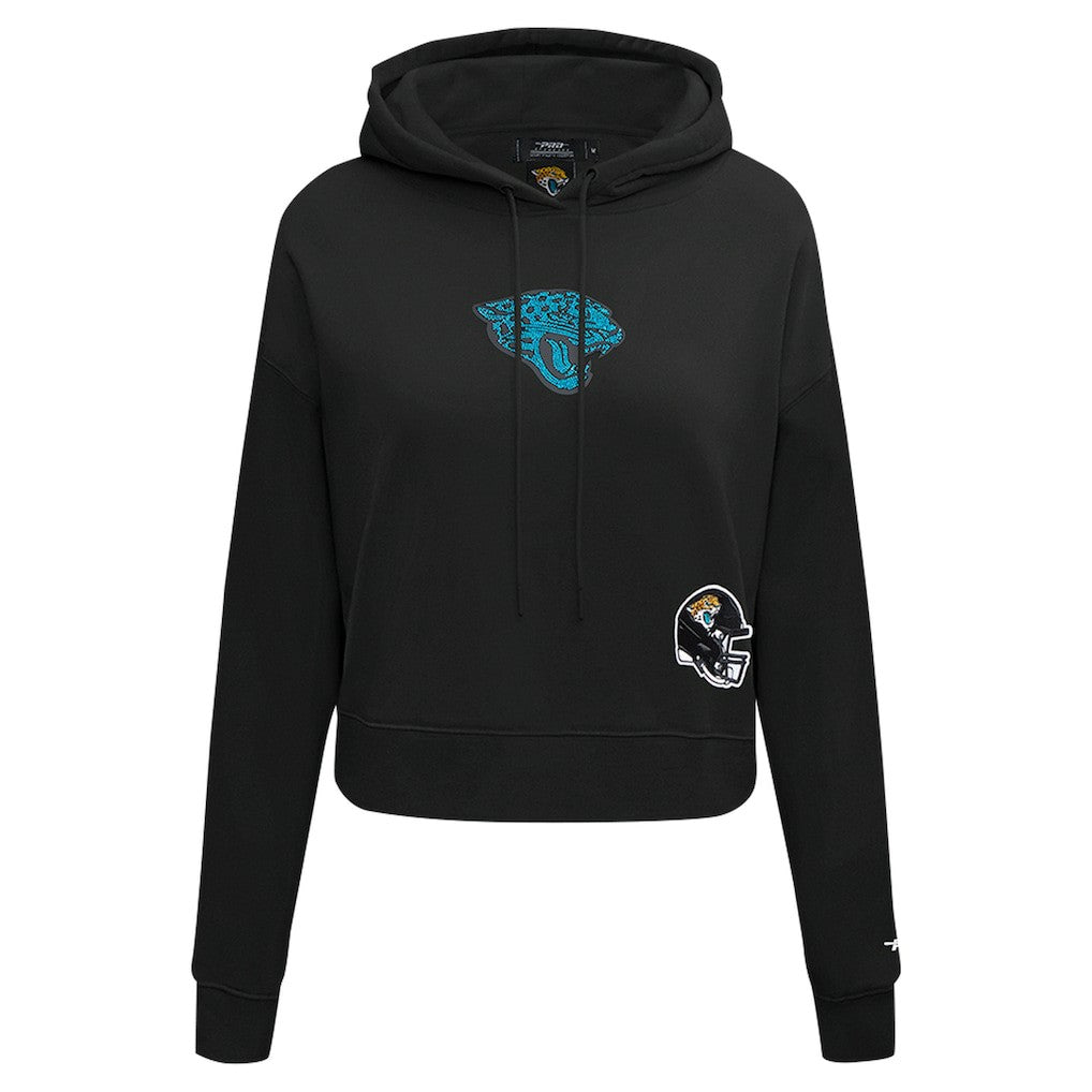 Jacksonville Jaguars Pro Standard Women's Jeweled Cropped Pullover Hoodie - Black - NFL