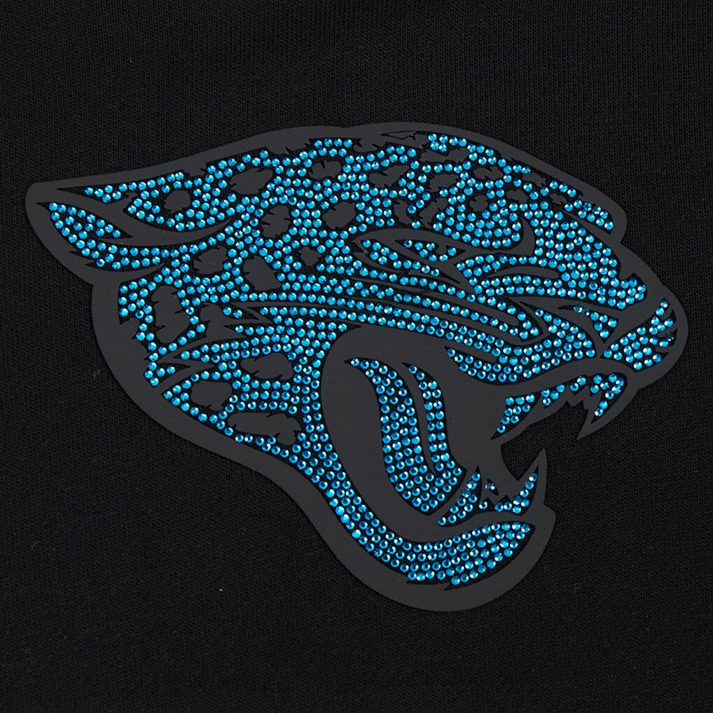 Jacksonville Jaguars Pro Standard Women's Jeweled Cropped Pullover Hoodie - Black - NFL