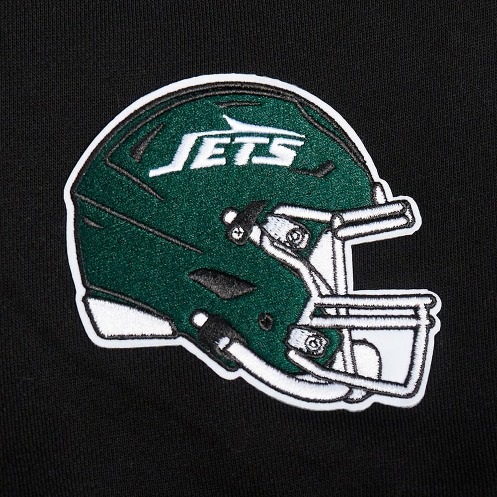 New York Jets Pro Standard Women's Jeweled Cropped Pullover Hoodie - Black - NFL