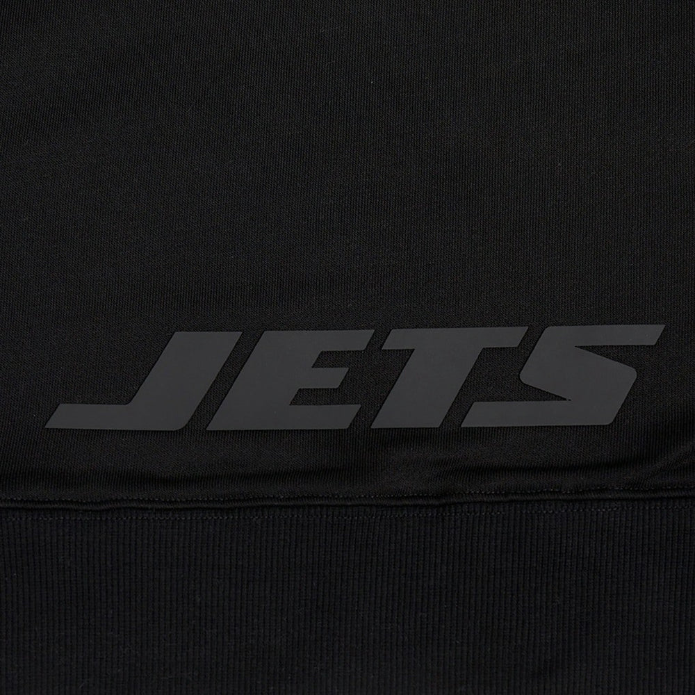 New York Jets Pro Standard Women's Jeweled Cropped Pullover Hoodie - Black - NFL