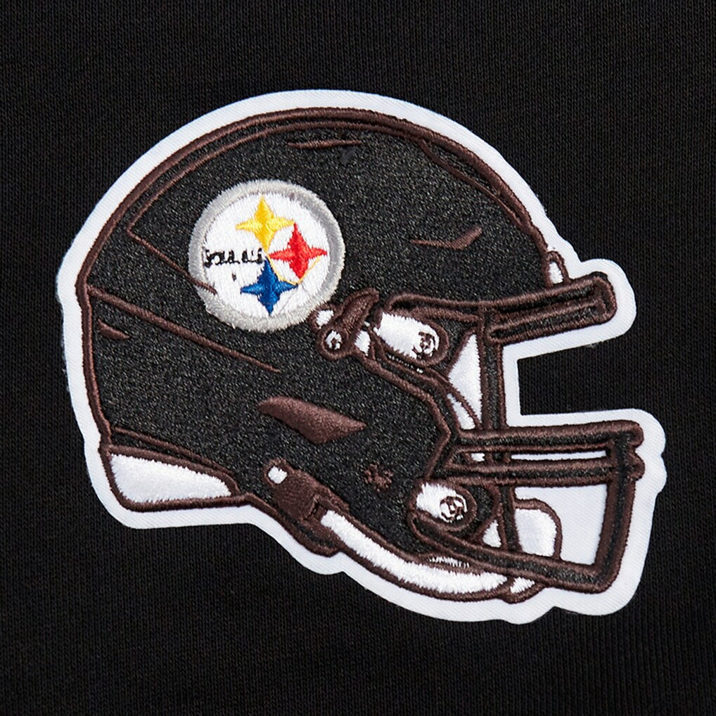 Pittsburgh Steelers Pro Standard Women's Jeweled Cropped Pullover Hoodie - Black - NFL
