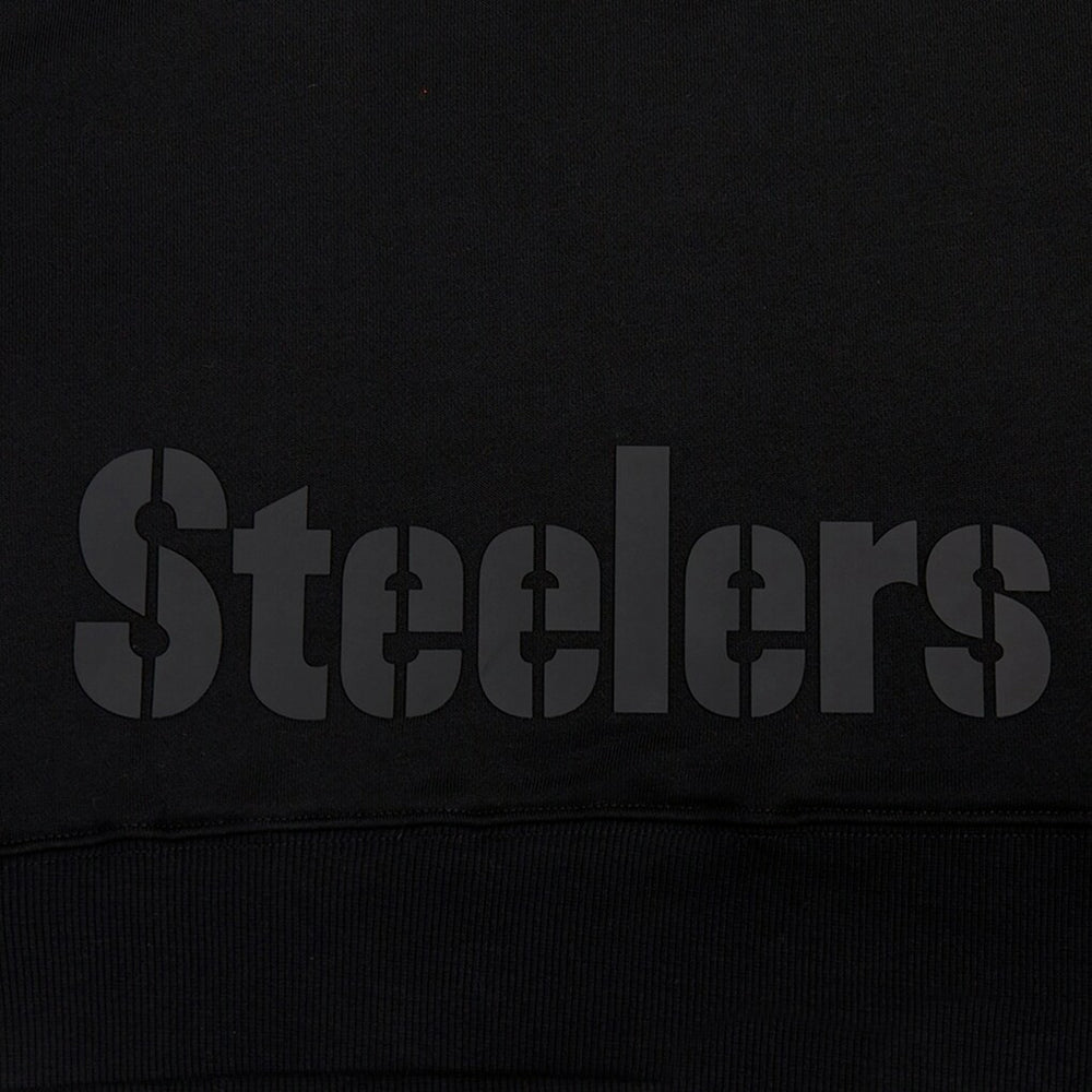 Pittsburgh Steelers Pro Standard Women's Jeweled Cropped Pullover Hoodie - Black - NFL