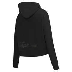 Miami Dolphins Pro Standard Women's Jeweled Cropped Pullover Hoodie - Black - NFL