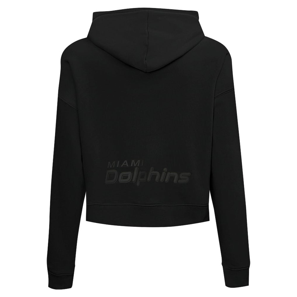Miami Dolphins Pro Standard Women's Jeweled Cropped Pullover Hoodie - Black - NFL