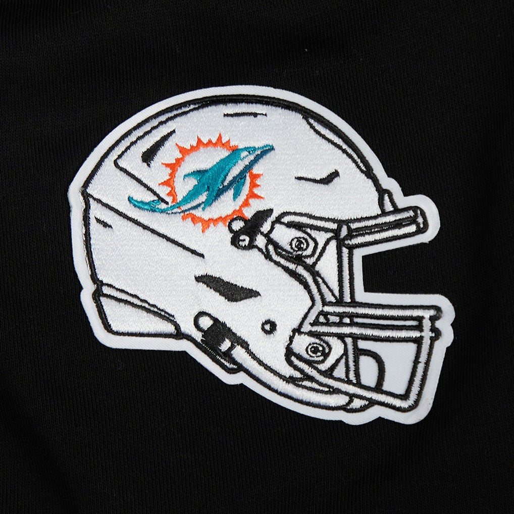 Miami Dolphins Pro Standard Women's Jeweled Cropped Pullover Hoodie - Black - NFL